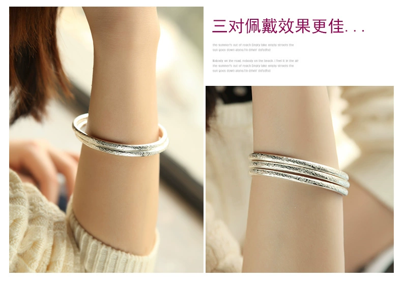 Chính hãng bạc vòng đeo tay 999 sterling bạc vòng đeo tay nữ gửi mẹ để gửi bạn gái mở bạc vòng tay sinh viên đơn giản hoang dã