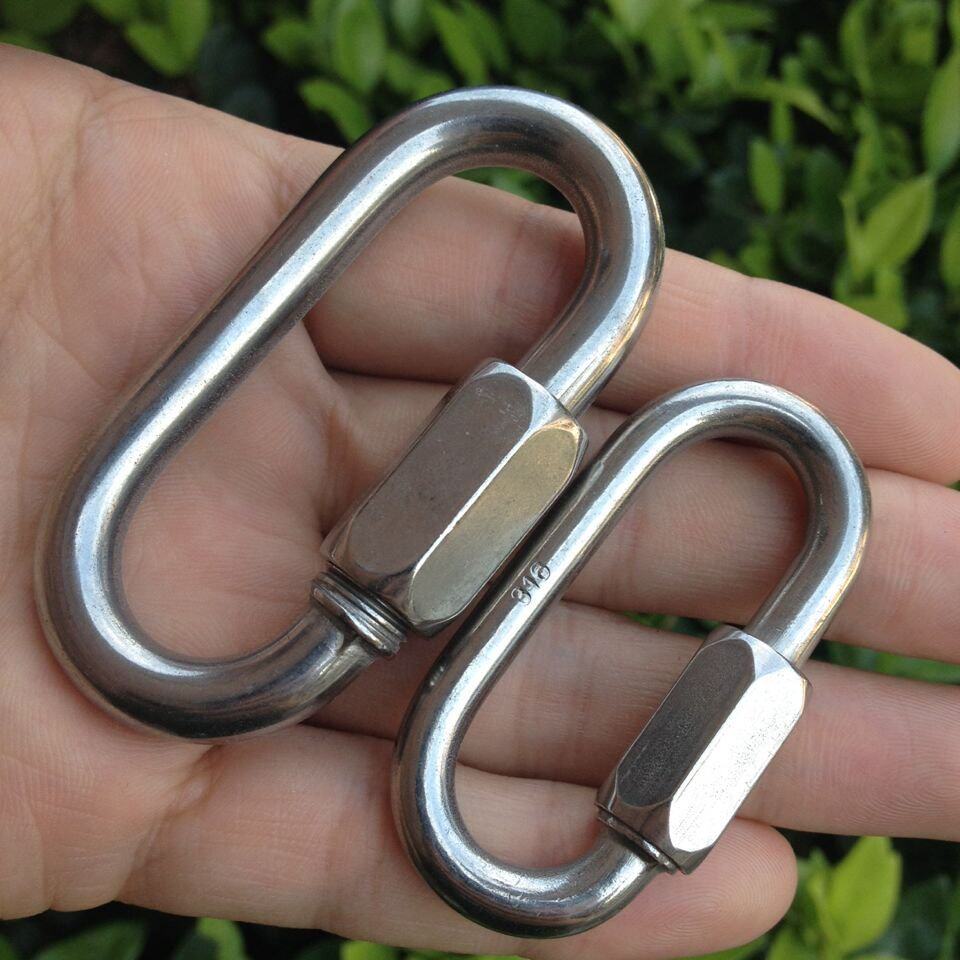 316 stainless steel plum Longlock climbing buckle rock climbing main lock safety buckle locking bearing bolt dog chain buckle