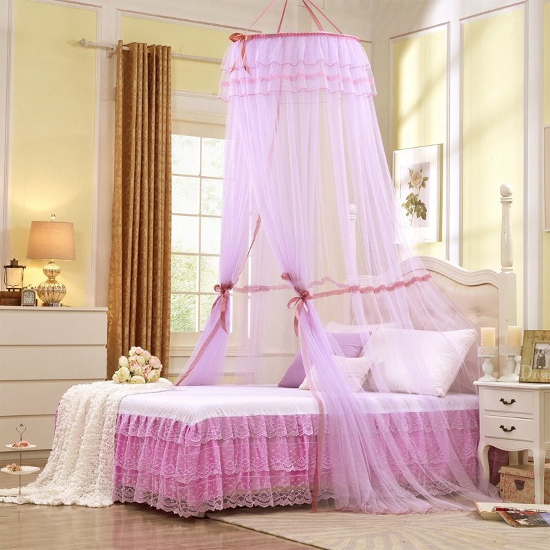 Bei Danni vòm dệt lưới trần muỗi cung điện công chúa màn ngủ áo choàng hạ cánh Sucker - Lưới chống muỗi mùng chụp xếp gọn