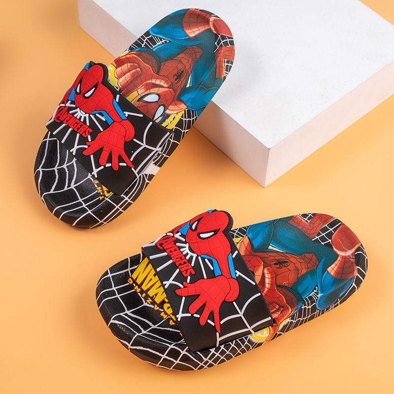 Spider-Man Children's Slippers for Boys, Summer Non-Slip Soft Sole, Popular Cartoon Indoor Home Use, Foreign Trade Kids' Bathroom Sandals