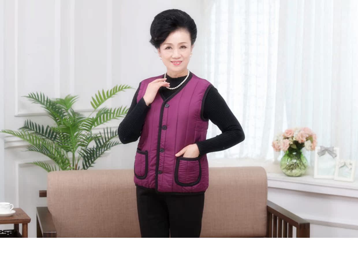Áo bà mẹ mùa đông trung niên cotton mặc vest vest già cộng với nhung dày cỡ lớn bà ngoại áo khoác nữ trung niên