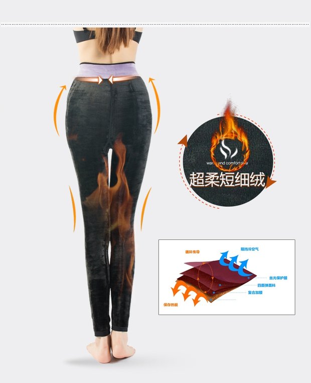 Vớ Stovepipe mùa thu đông cộng với chân nhung dày định hình quần cotton cashmere bó sát tự thân ấm áp quần bó sát quần nén quan tat