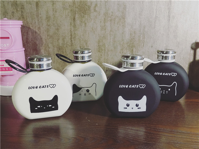 Cup nữ sinh viên phiên bản Hàn Quốc của cặp vợ chồng thủy tinh nhỏ tươi sáng tạo đơn giản dễ thương cốc thể thao chai cầm tay cốc uống nước đẹp