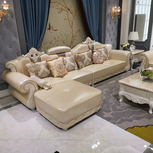 Кожаный диван в стиле европейского в стиле