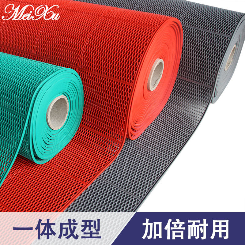 PVC Hollowed-out Ground Mat Plastic Anti-Slip into the door mat Makeup Room Bathroom Grid Waterproof Foot cushion Welcome Guest Mat