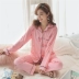 Mùa xuân hè hè Bộ đồ ngủ dài tay cho nữ bộ đồ cotton ngọt ngào nhỏ tươi có thể mặc bên ngoài áo len mỏng tháng phục vụ tại nhà bộ đồ khủng long Bên ngoài ăn mặc