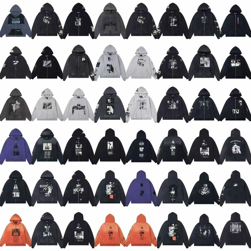 Erd Melancholic Rich Second-Generation American-Style Washed Vintage Heavy Zipper Hoodie Sweatshirt Retro Trendy Loose Jacket Erd Melancholic Rich Second-Generation American-Style Washed Vintage Heavy Zipper Hoodie Sweatshirt Retro Trendy Loose Jacket
