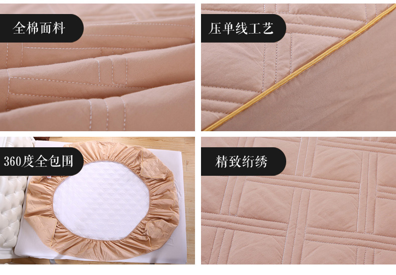 Bông giường 笠 bông nệm cover trượt non-slip Simmons cotton bảo vệ bìa mảnh duy nhất 1.8 m máy có thể giặt trắng