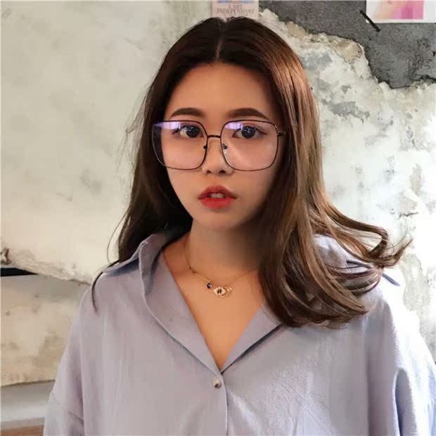 Ins siêu lửa kính khung nữ phiên bản Hàn Quốc của thủy triều retro phong cách Harajuku ulzzang sinh viên cá tính văn học nhỏ tươi kính chữ v