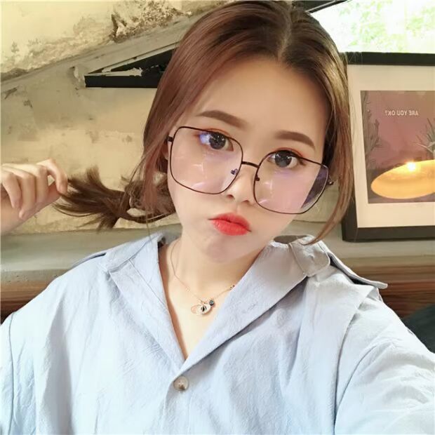 Ins siêu lửa kính khung nữ phiên bản Hàn Quốc của thủy triều retro phong cách Harajuku ulzzang sinh viên cá tính văn học nhỏ tươi kính chữ v
