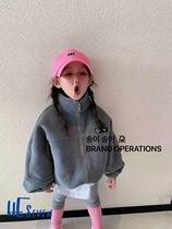 Girl Hair Sweater 2021 Autumn Winter New Boy Trendy Ocean Gas Tandem Cap Jacket Rocking Grain Suede Big Boy Clothing Loose