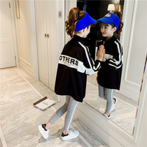 Girls  autumn suit 2020 new childrens net red spring and autumn clothes western style middle and large childrens fashionable sports two-piece suit