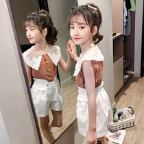 Girls summer suit 2020 new Korean version of the big childrens childrens fashionable summer clothes girls sports two-piece Western style