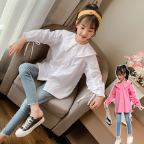 Girls shirts 2021 autumn new Korean style Western style childrens girls big childrens net red fashion autumn long-sleeved tops