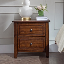 Meng Hanmei style solid wood bedside table simple two drawer cabinet bedroom bedside locker Jane Mei small bedside table