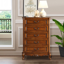 Meng Han full solid wood American chest cabinet European style locker storage cabinet drawers cabinet drawer cabinet living room locker