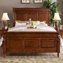 Meng Hanmei full solid wood bed double bed 1 5 bed solid wood bed wedding bed simple new Chinese solid wood bed European bed
