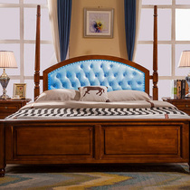 Meng culvert mei shi chuang mahogany full wood master Roman soft backrest bed 1 8m double bed