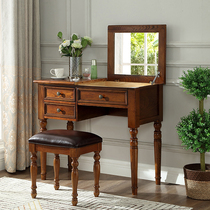Meng Han dressing table bedroom small apartment folding oak all solid wood desk integrated multifunctional flip dressing table
