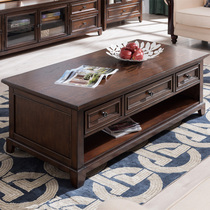 American country solid wood coffee table simple living room furniture small apartment TV cabinet combination American solid wood furniture