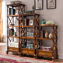 Meng Hanmei style shelf living room solid wood jewelry storage rack solid wood carved display rack American decorative rack spot