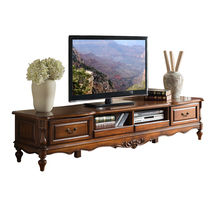 Meng Hanmei style solid wood TV cabinet living room TV Cabinet 2 4 meters American solid wood TV cabinet American 2 meters floor cabinet