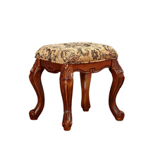 American solid wood dressing stool American makeup stool solid wood hand-carved makeup stool antique American fabric makeup stool 601