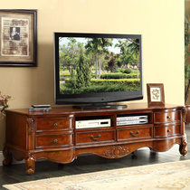 Meng Han American TV cabinet 2 m solid wood TV cabinet Eurostyle antique style solid wood 2 4 m Living room TV cabinet