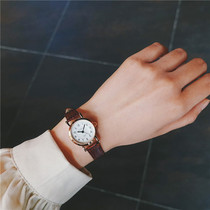 ulzzang retro art small belt watch female beginner high school high school student Korean version brief Trend quartz women table