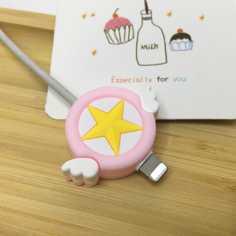 Data cable protective sleeve silicone cartoon suitable for Apple charging cable anti-break Korean women's cute wire bite