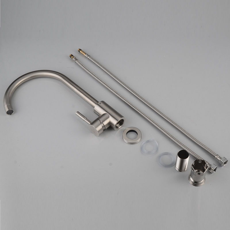 304 stainless steel hot and cold water faucet pure water three-in-one sink wash basin kitchen direct drinking faucet lead-free