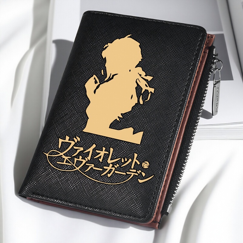 Violet Evergarden Wallet Violet Pu Leather Wallet Anime Peripheral Card Holder Short Style Violet Evergarden Wallet Violet Pu Leather Wallet Anime Peripheral Card Holder Short Style