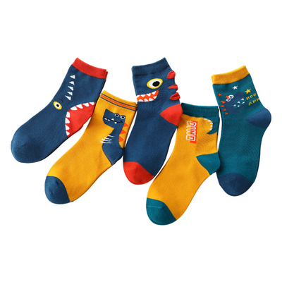 儿童春秋纯棉袜子5双