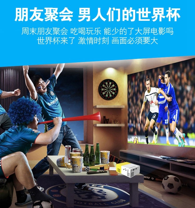 Máy chiếu tại nhà Nhỏ Mini 3D Rạp hát tại nhà Ký túc xá Wifi không dây Điện thoại HD - Máy chiếu