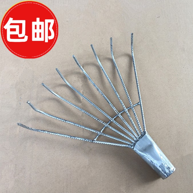 Garden Iron Grass Rake Pickpocket Leaf Rake Pickpocketing Head Hug Hay Water Grass Branches Iron Harrow Pickpocket Gardening Agricultural Tools