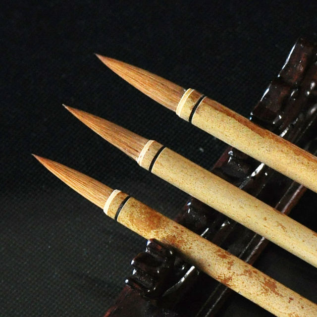 Shanghai Zhou Huchen Genuine Wolf Hair Calligraphy Brush Set for Chinese Painting, Large Calligraphy, and Bamboo Painting, Beginner Set for Elementary School Students