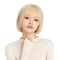 Rebecca wig for women with air bangs trendy bobo head short straight hair full hand-woven fashionable full-head wig set