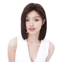 Rebecca wig for women with side-parted bangs mid-length clavicle hair full human hair hand-woven elegant temperament long straight wig
