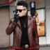 Hained leather leather new top layer leather nam mùa thu áo khoác trẻ trung đoạn ngắn Quần áo đẹp trai đi xe máy - Quần áo lông thú áo khoác da nam Quần áo lông thú