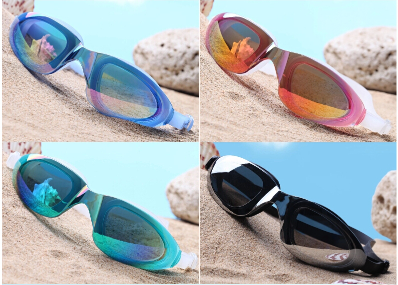 Children's swimming goggles waterproof anti-fog HD adult swimming goggles integrated boy girl swimming glasses swimming equipment