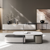 Light luxury coffee table TV cabinet combination 2024 new living room home floor storage integrated mobile high-end