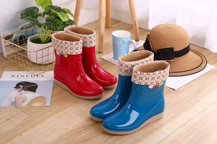 Giày đi mưa nữ ống dành cho người lớn đi mưa thời trang ủng bốn mùa giày không thấm nước