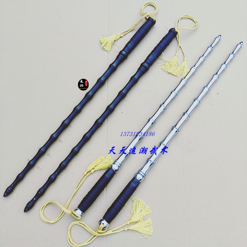 Steel whip hard whip bamboo steel whip solid one double whip double mace one weapon Qin Qiong whip did not open the blade