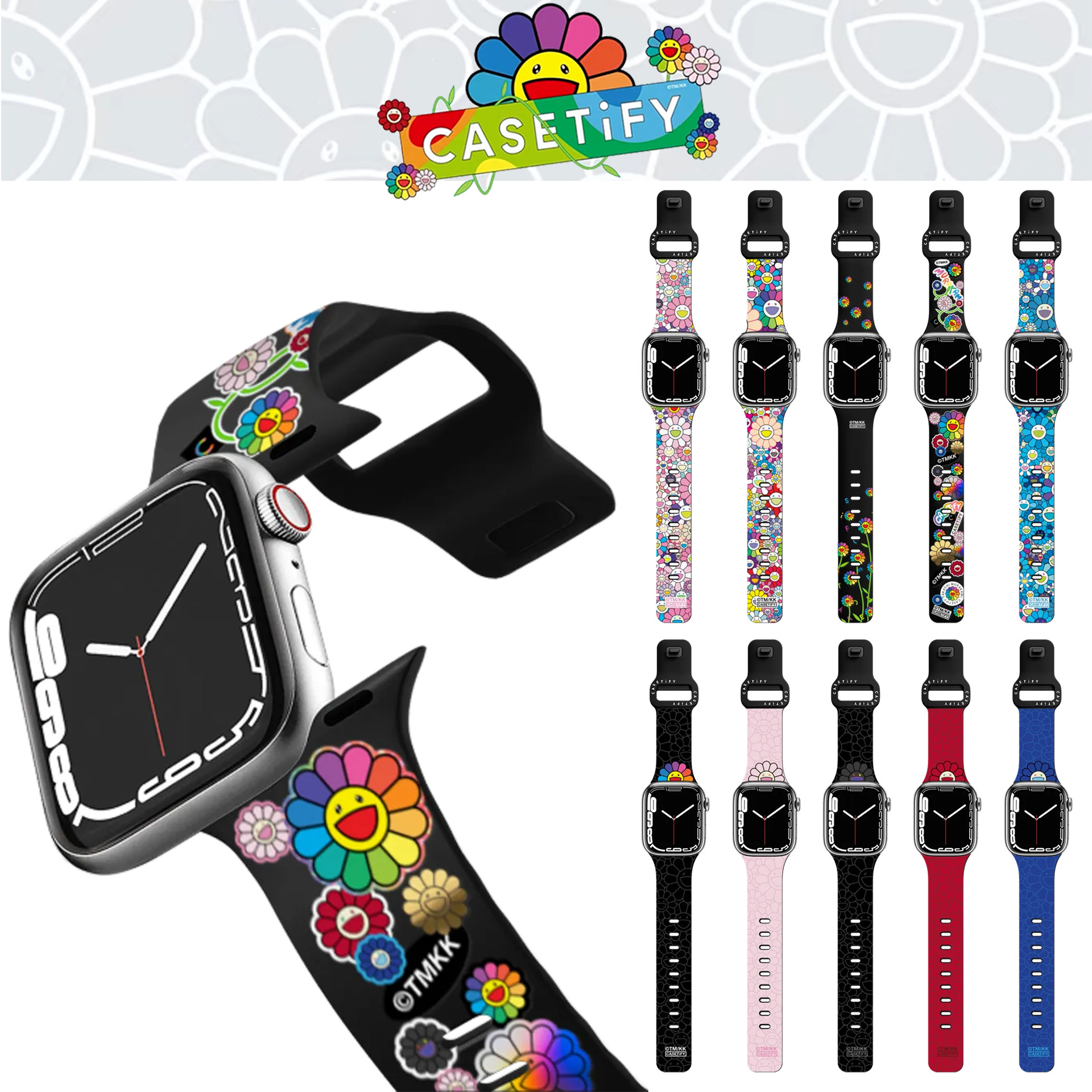 CASETiFY村上隆太阳花适用苹果Apple Watch Ultra2/3表带S11/10/9评价