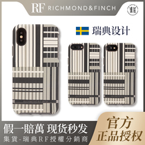 RF geometry X stripe Richmond Finch applies XR Apple iPhone XS XSMAX phone shell 6 7 8