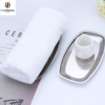 European stainless steel dish towel plate snack plate square fruit plate small tray wet towel dish restaurant KTV snack plate