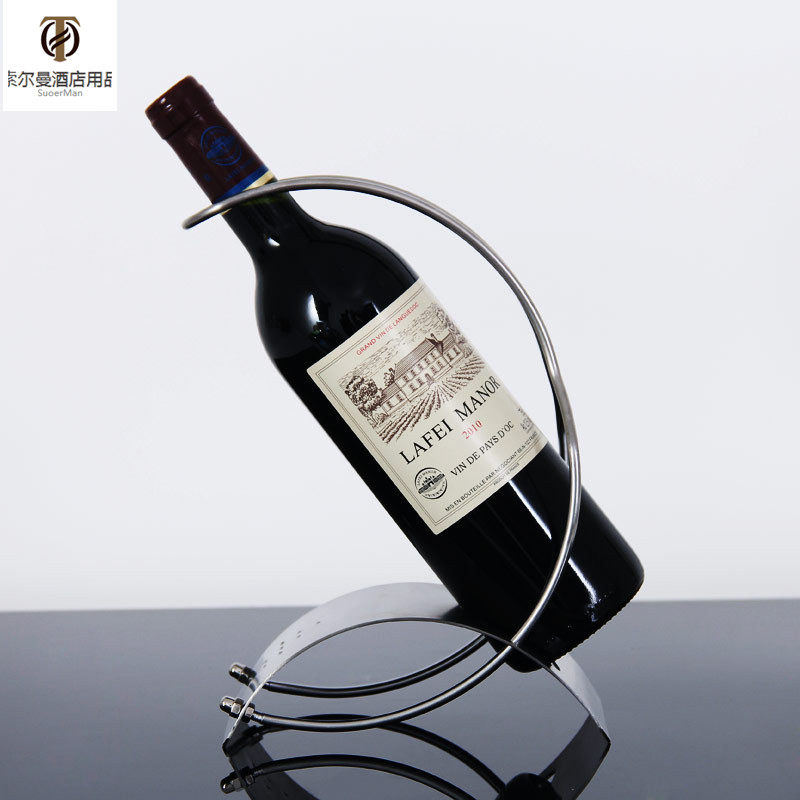 European creative stainless steel Red Wine Rack bar table top ornaments wine rack wine tray wine holder