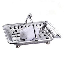 European style 304 stainless steel portable towel basket storage basket High-grade towel plate fruit basket KTV towel blue tray