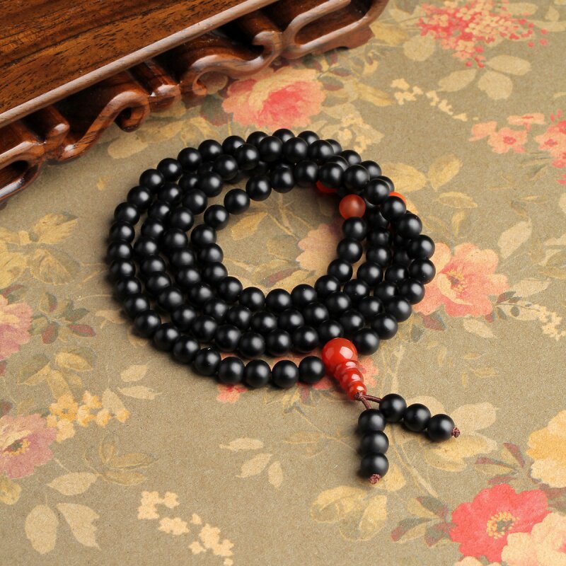 Lifetime One Stone Original natural Black Manau Handmade Men's four circles Multi-circle Frosted Buddha Beads Handstring Advanced Sensation Necklace
