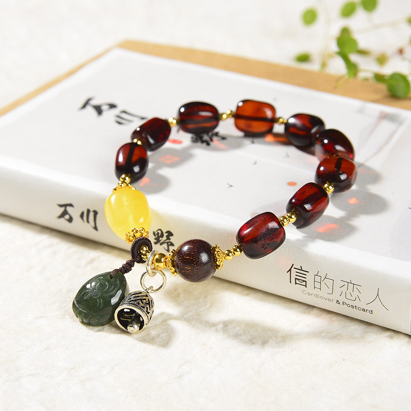 Lifetime One stone natural blood Perot Handmaid string of women Biejade Handmade original design Silver Jewelry Girls Mother Elders Gifts